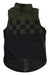 The Rapha Classic Gilet is a sleeveless, high-collar vest made from lightweight, durable fabric. It features a dark green and black checkerboard chest pattern and a front zipper—ideal for outdoor adventures.