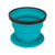 Collapsible coffee dripper, teal silicone with black rim and vented base