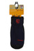 Kids insulated Hestra mitt in navy, red logo patch and embroidered wrist