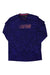 The Rapha Long Sleeve Technical T-Shirt for men comes in dark blue and black with a pink and white pixelated chest graphic. Designed with a performance fit for comfort, it's shown on a white background.