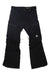 The Burton Girls Elite Cargo Pant, shown in black with insulated fabric, zippered pockets, belt loops, and a white mountain logo on the right thigh, is displayed flat on a white background. These pants are waterproof and designed for girls.