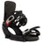 The Womens Burton Lexa X Re:Flex Snowboard Bindings are black with adjustable straps, silver buckles, a high backrest, stiff flex, and an orange Burton logo on the base.