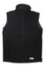 The Helly Hansen Mens Paramount Softshell Vest is a black, water-resistant, sleeveless vest with a high collar, front zipper, and HH logo on the lower right side. Displayed on a white background.