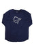 Norrona men's long-sleeve top, deep navy with white logo graphic on the chest