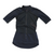 Gravel cycling jersey, short sleeves, full zip front, dark blue with textured side patch