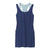 Women’s deep navy sleeveless active dress with scoop neck and built-in light blue shorts