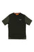 Men's dry mesh t-shirt, dark crew neck with greenish sleeves, short sleeves, chest logo