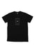 Men's tech T-shirt in black, crew neck, short sleeves, front graphic print