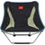 Black Mayfly chair with light mesh inner panels and blue edging, steel folding base