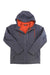 Dark gray men's Rogue hoodie with attached hood, full zip, and orange inner lining