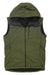 The Norrona Womens Lyngen Alpha90 Insulated Vest in olive green is a lightweight, weather-resistant sleeveless vest with a hood, front zipper, two zippered side pockets, and one zippered chest pocket—perfect for versatile outdoor layering.