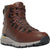 7-inch high-top boot in brown leather with dark eyelets and red plaid-style laces
