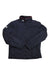 The Helly Hansen Mens Crew Insulator 2.0 Jacket is a navy blue sailing jacket with a front zipper, high collar, white HH logos on the chest and sleeve, zippered pockets, insulation, and a subtle grid pattern.