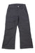 The Obermeyer Teen Boys Brisk Pant, in dark gray, features waterproof fabric, button and zipper closure, side pockets, an adjustable waist, and a left-leg cargo pocket, shown against a white background.