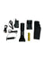 Rechargeable LED flashlight kit with cable, battery cell, charger insert, holster sleeve