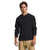 Mens black long-sleeve thermal henley with front button placket and ribbed cuffs
