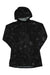 Women's dark camo printed hoodie, zip-front and adjustable hood, OR logo