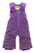 Boulder Gear Hailey Bib Snow Pants - Toddlers/Kids in purple with multicolored dotted stripes, feature waterproof insulation, a front zipper, adjustable shoulder straps, and an inner Boulder Gear label.