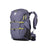 The Nemo Womens Persist 30L Pack is a gray and black mountain backpack with yellow-green straps and zippers, padded shoulder straps, multiple compartments, a small mesh side pocket, and the NEMO logo on the top front.
