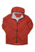 The Black Diamond Mens StormLine Stretch Rain Shell is a red men’s rain jacket with a hood, black front zipper, and small black logo on the left chest. Made from stretch shell fabric, it’s waterproof and shown flat with hood up and sleeves spread out.