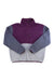 The Marmot Men's Aros Fleece 1/2 Zip Top is made from recycled polyester fleece, featuring a purple upper, light gray sleeves and lower section, and a small zippered left chest pocket—perfect as an outdoor mid-layer.
