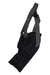 Men's black cycling bib shorts, wide shoulder straps, gridded side panel