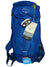 A blue Osprey Mens Siskin 8 Bike Hydration Pack with tags, including Smart Valve Hydration and Osprey logo. Gray bite valve attached near top. Ships to US addresses only.