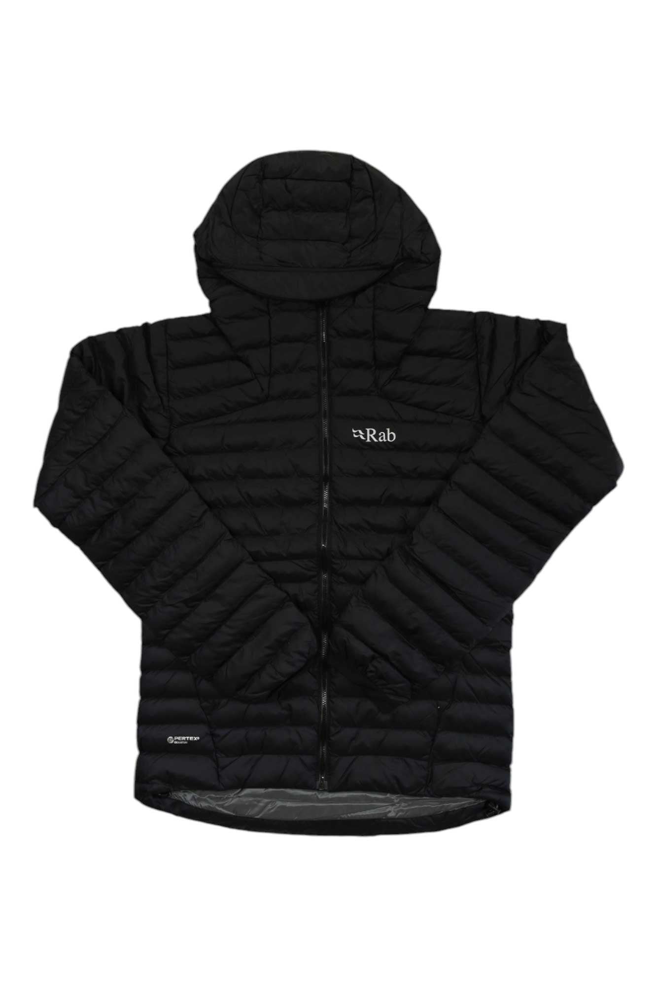 Men’s hooded puffer jacket, full-zip, quilted insulation, black