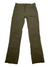The Halle Pant II is an olive green, straight-leg pant made from durable performance fabric with front pockets, a button and zipper closure, and belt loops. The pants are laid flat on a white background.