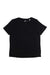 Black women's V-neck short-sleeve T-shirt with small chest logo