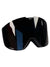 Ski goggles with black frame and blue mirrored lens, OPTIMUM label and Zeal logo