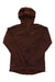 Men's soft-shell jacket, dark red-brown, zip-front, hooded, long sleeves