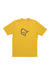 The Norrona Mens /29 Cotton Viking T-Shirt in yellow is made from soft cotton and features a blue line-drawn bearded face with helmet centered on the chest—ideal for outdoor adventures or casual wear.