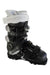 The Salomon S/Pro 80 W CS GW Women's Ski Boots are black with silver buckles, white branding, and a white top strap. Designed for women, they feature custom fit technology and alpine performance labeled S/PRO 80 W.