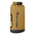 Waterproof dry bag with roll-top closure and buckle strap, gold with Sea to Summit logo.