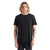 A person with shoulder-length wavy hair wears the Icebreaker Mens Sphere II SS Tee in black and dark pants, standing against a white background and facing forward with a neutral expression.