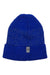 The Buff Merino Active Beanie is a bright blue, soft merino wool knit hat with a folded cuff and a small rectangular Buff logo tag on the front, shown against a white background.