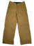 The Men's Asym Pant is a pair of brown, straight-leg fleece padded snowboard pants with belt loops, front pockets, and visible seam detailing, shown laid flat on a white background.