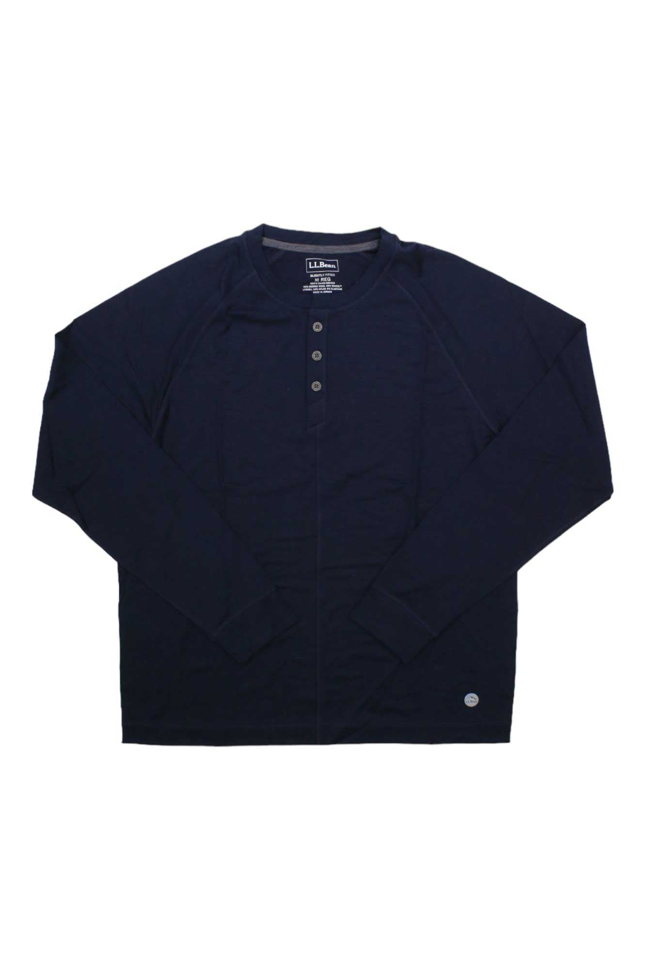 L.L.Bean Mens Encompass Merino Wool Blend Henley L.L.Bean