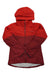 Women’s insulated hooded jacket, red with full-zip and gray inner hood lining