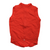 Red cycling gilet with stand collar, full front zipper, and mesh hem panel