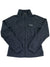 Charcoal gray fleece full-zip jacket with stand collar and zippered front pockets