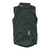 Men's dark green insulated cycling gilet with full zip and white vertical stripe logo