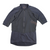 Gravel cycling jersey with full front zip and short sleeves, dark blue, side logo patch