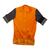 Orange short-sleeve cycling jersey with full-zip front and dark gray sleeve panels