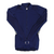 Navy long-sleeve cycling jersey with full zip, stand collar, and sleeve graphic accents.