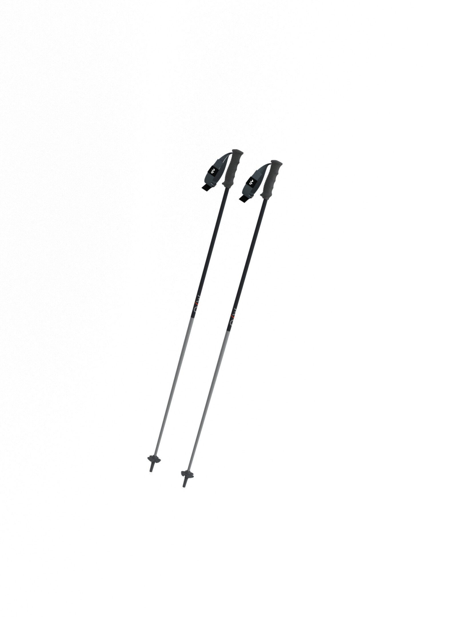 Fischer One Way GT 14 ski poles in black with an ergonomic design, adjustable straps, round baskets, and lightweight aluminum construction.