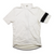 Men's short-sleeve full-zip cycling jersey with stand collar, white with black sleeve stripe