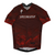 Men's red short sleeve cycling jersey, striped pattern with Specialized logo at front