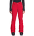 A person wears bright red Womens Lenado Pant ski pants—waterproof and made with DryVent shell—paired with black ski boots and a black long-sleeve top, lower half only visible against a plain white background.